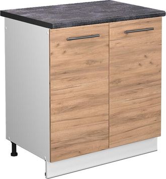 Vicco Armario Bajo Para Fregadero Fame-line, Roble Dorado, 80 Cm, Et Antracita Vicco