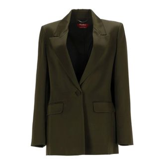 Max Mara Jassen, Dames, Groen, XS, Leer, Msealbino Jacket