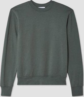 SAVE KHAKI UNITED Mens Long Sleeve Supima Crewneck Sweatshirt In Basil