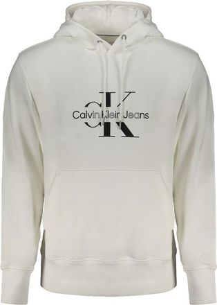 Calvin Klein Mens Monogram Hoodie Model J30j307022 - Ivory Cotton - Size X-Large