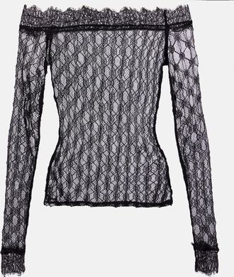 Isabel Marant Top Marlene in pizzo off-shoulder