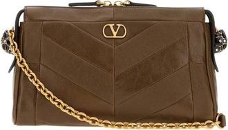 Valentino Garavani Brown Panthea Small Shoulder Bag