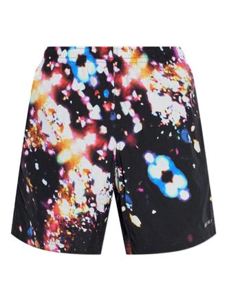 Alexander McQueen patterned beach shorts - Zwart