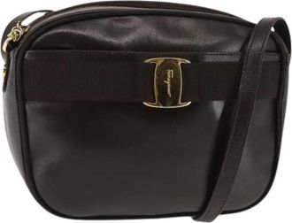 Ferragamo Pre-owned Leren Crossbody Tas - Dames - Vintage Schoudertas - Bruin - ONE Size - Leer - Vintage