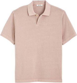 Madewell Compact Knit Polo in Gravel at Nordstrom, Size Xx-Large
