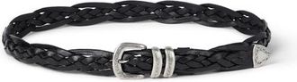 Brunello Cucinelli Braided calfskin belt in Black at Nordstrom, Size 105