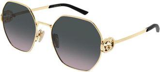 Gucci Accessoires, unisex, Geel, ONE Size, Nylon, Geometric Zonnebrillen