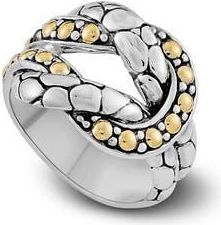 Samuel B. Sterling Silver & 18K Gold Pebble Band Knot Ring in Silver And Gold at Nordstrom Rack, Size 7