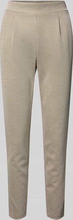 Ichi Slim Fit Stoffhose mit elastischem Bund Modell Kate in Taupe, Gr&ouml;&szlig;e XXL