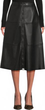 Elliott Lauren Zippered Vegan Leather Skirt In Black