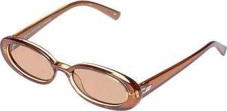 Le Specs Womens Outta Love Oval Sunglasses In Caramel
