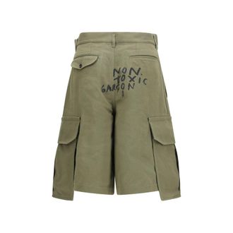 Comme Des Gar&ccedil;ons Mens Bicolor Cotton Bermuda Shorts