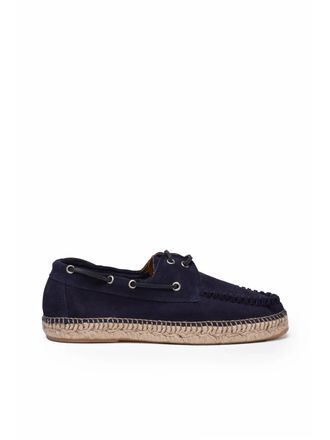 Eleventy Blue Leather Rubber Espadrillas