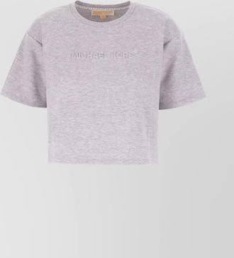 Michael Kors cotton blend cropped t-shirt with crew neck
