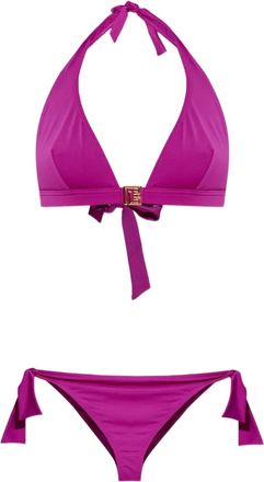 Balmain Set bikini con scollo allamericana - Viola