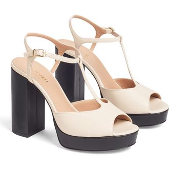 L.k. Bennett Lorna T-Strap Platform Sandal in Multi White at Nordstrom Rack, Size 10Us / 40Eu