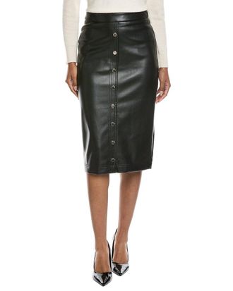 Elie Tahari Snap Detail Midi Skirt