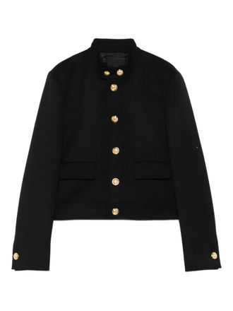 Nili Lotan Hadley button-fastening cropped jacket - women - Virgin Wool/Viscose - 10 - Black