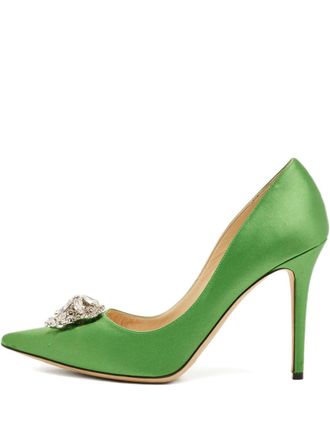 Jimmy Choo London Manda crystal-embellishment pumps - Green