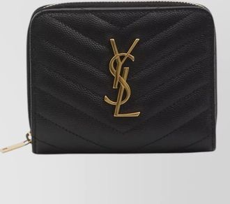 Saint Laurent cassandre matelasse compact leather wallet