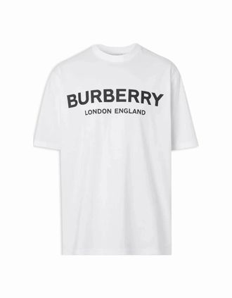 Burberry Mens Mens White Burberry London England Logo T-Shirt - Size: 36