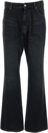 Maison Margiela Blue Straight-Leg Cutout Knee Jeans