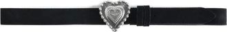 Zadig&Voltaire Santa Fe heart-buckle belt - women - Calf Suede - 1 - Black