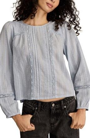 Lucky Brand Pintuck Lace Top in Blue Blizzard at Nordstrom Rack, Size Xx-Large