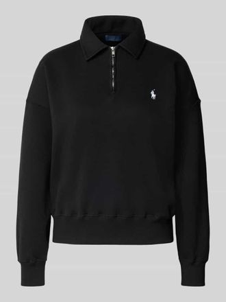 Polo Ralph Lauren Regular Fit Troyer aus Baumwoll-Mix in Black, Gr&ouml;&szlig;e XXL