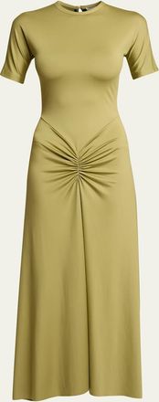 Victoria Beckham Blaire Gathered Waist Midi Dress