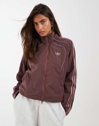 adidas Originals Teamgeist - Top sportivo bordeaux e argento riflettente-Rosso