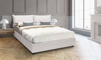 Dmora Dmora - Cama Matrimonial Dmurgit, Cama Contenedor Con Tapizado En Ecopiel, 100% Made In Italy, Apertura Frontal, Adecuado Para Colch&oacute;n 160x190 Cm, Bla