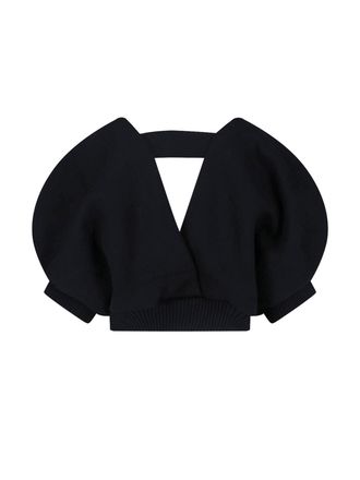 sacai Womens Sweaters Black Cotton