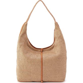 Hobo La Jolla Straw & Leather Hobo Bag in Meadow Woven Straw at Nordstrom
