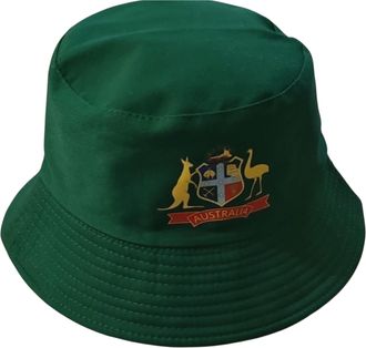 Generic Green Australia/Australian Test/ODI Cricket Sun Bucket Hat with Logo Unisex Adult/Men ONE Size Unisex