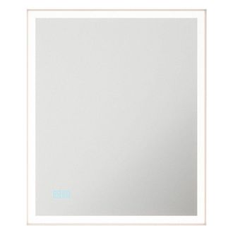Loops 500 x 600mm IP44 LED Bathroom Mirror & Demister - Tunable White Diffused Border