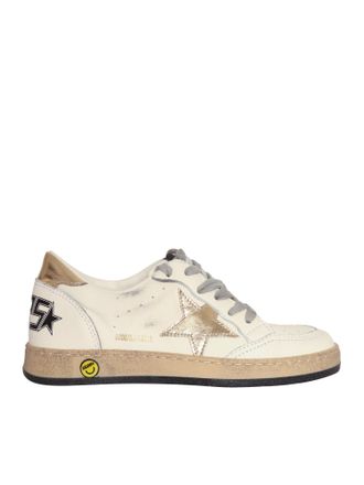 Golden Goose Sneakers Golden Goose Ballstar Nappa Tomaia Laminata Stella E Tallone Bianco/Oro