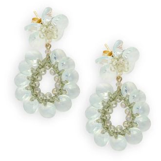 Lott. Gioielli Flower Double Drop S - Dames - Oorbellen - Wit - ONE Size - Accessoires