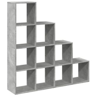 Berkfield Home Room Divider Bookcase 4-Tier Old Wood 143.5x29x143.5 cm Wood in Grey