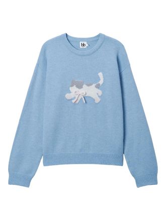 B+ab appliqu&eacute; crew-neck sweater - Blue