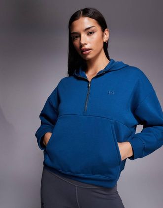 Under Armour Icon - Felpa con cappuccio e zip corta blu wham