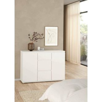 Dmora Dmora - Credenza Zumpano, Buffet da soggiorno, Madia da salotto, Dispensa da cucina, 119x40 h84 cm, Bianco