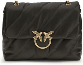 Pinko Bicolor Calf Leather Bos Taurus Shoulder Womens Bag