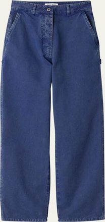 Miu Miu Mid-Rise Fitted Cotton Pants