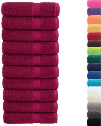 vidaXL Toallas de mano solund 10 unidades burdeos 50x100 cm 600 gsm Vidaxl
