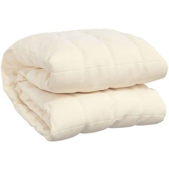 vidaXL Weighted Blanket Light Cream 220x260 cm 15 kg Fabric Vidaxl