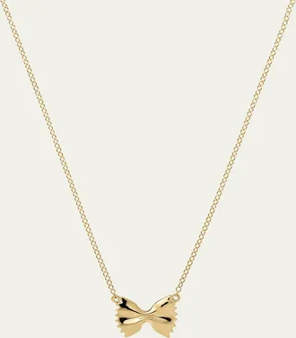 Alison Lou 14K Yellow Gold Bowtie Pasta Station Necklace