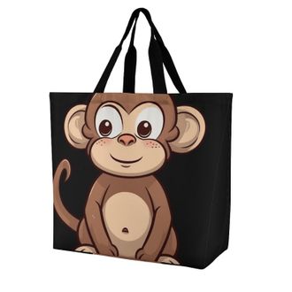 Generic Cartoon Brown Monkey Shoulder Bag Lightweight Handbag Eco Friendly Handbags For Casual Ladies Beach