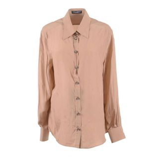 Dolce & Gabbana Long Sleeve Shirt - female - Dolce & Gabbana - Shirts - Brown - 2XL - Blouses & Shirts