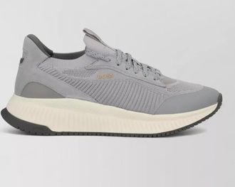 HUGO BOSS modern round toe sneakers with contrast sole